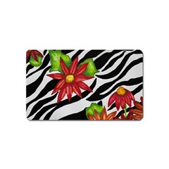 Floral Zebra Print Magnet (name Card) by dawnsiegler