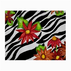 Floral Zebra Print Small Glasses Cloth (2-side) by dawnsiegler