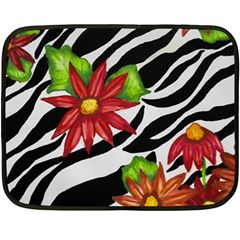 Floral Zebra Print Fleece Blanket (mini) by dawnsiegler