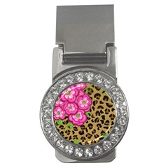 Floral Leopard Print Money Clips (cz)  by dawnsiegler