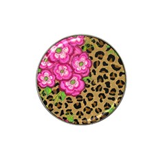 Floral Leopard Print Hat Clip Ball Marker by dawnsiegler