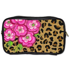 Floral Leopard Print Toiletries Bags by dawnsiegler