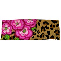 Floral Leopard Print Body Pillow Case Dakimakura (two Sides) by dawnsiegler