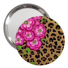 Floral Leopard Print 3  Handbag Mirrors