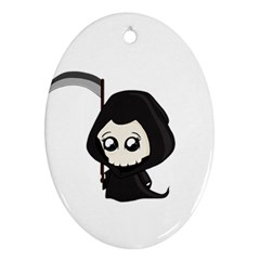 Cute Grim Reaper Ornament (oval) by Valentinaart