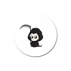 Cute Grim Reaper Magnet 3  (round) by Valentinaart