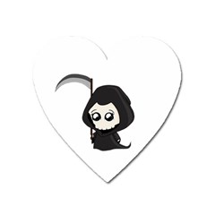 Cute Grim Reaper Heart Magnet by Valentinaart