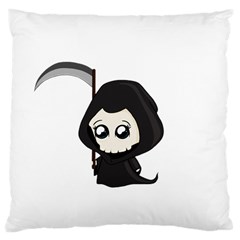 Cute Grim Reaper Large Cushion Case (two Sides) by Valentinaart