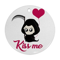 Cute Grim Reaper Ornament (round) by Valentinaart