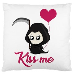 Cute Grim Reaper Large Flano Cushion Case (one Side) by Valentinaart