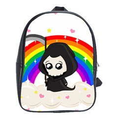 Cute Grim Reaper School Bag (xl) by Valentinaart