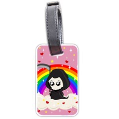 Cute Grim Reaper Luggage Tags (one Side)  by Valentinaart