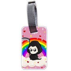 Cute Grim Reaper Luggage Tags (two Sides) by Valentinaart