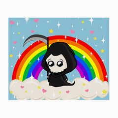 Cute Grim Reaper Small Glasses Cloth (2-side) by Valentinaart