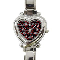 Xoxo Valentines Day Pattern Heart Italian Charm Watch by Valentinaart