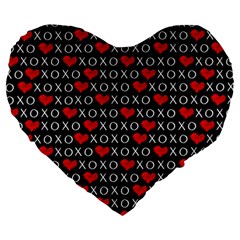 Xoxo Valentines Day Pattern Large 19  Premium Heart Shape Cushions by Valentinaart