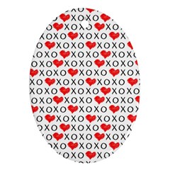 Xoxo Valentines Day Pattern Ornament (oval) by Valentinaart