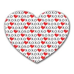 Xoxo Valentines Day Pattern Heart Mousepads by Valentinaart