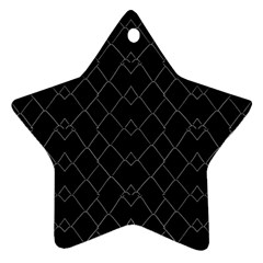 Black And White Grid Pattern Ornament (star) by dflcprints