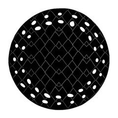 Black And White Grid Pattern Ornament (round Filigree) by dflcprints