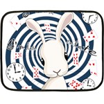 White rabbit in Wonderland Fleece Blanket (Mini) 35 x27  Blanket