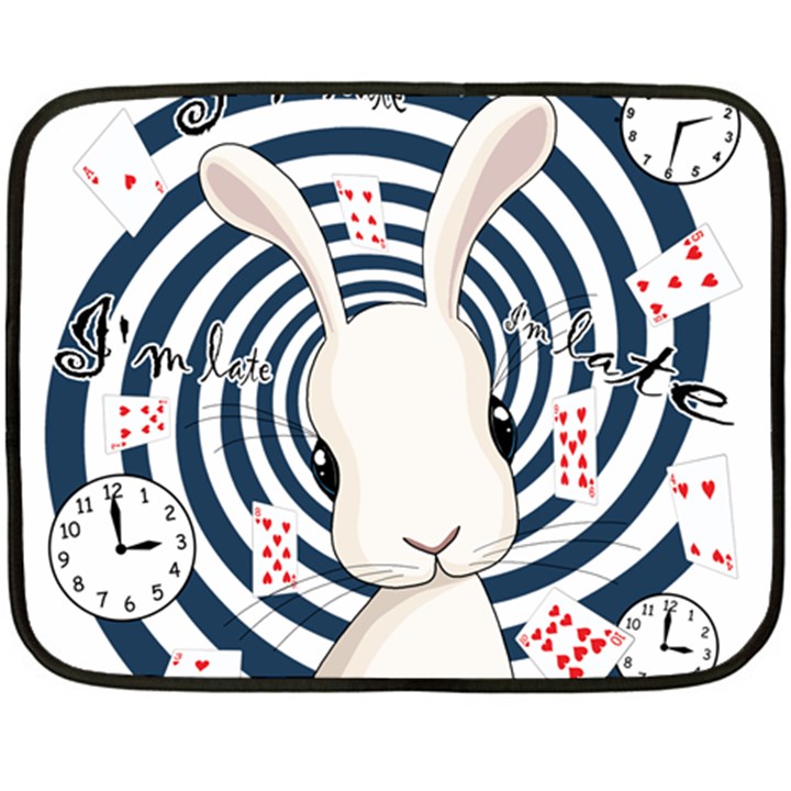 White rabbit in Wonderland Fleece Blanket (Mini)