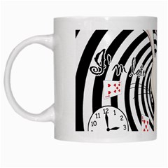 White Rabbit In Wonderland White Mugs by Valentinaart