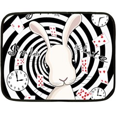 White Rabbit In Wonderland Fleece Blanket (mini) by Valentinaart