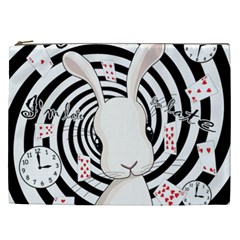 White Rabbit In Wonderland Cosmetic Bag (xxl)  by Valentinaart