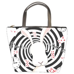 White Rabbit In Wonderland Bucket Bags by Valentinaart