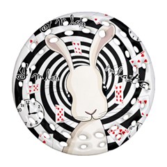 White Rabbit In Wonderland Ornament (round Filigree)