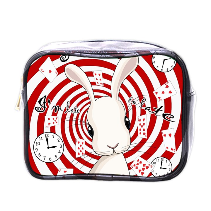 White rabbit in Wonderland Mini Toiletries Bags