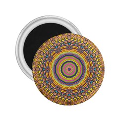 Wood Festive Rainbow Mandala 2 25  Magnets by pepitasart