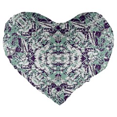 Modern Collage Pattern Mosaic Large 19  Premium Flano Heart Shape Cushions by dflcprints