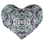Modern Collage Pattern Mosaic Large 19  Premium Flano Heart Shape Cushions Back
