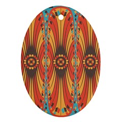 Geometric Extravaganza Pattern Ornament (oval)