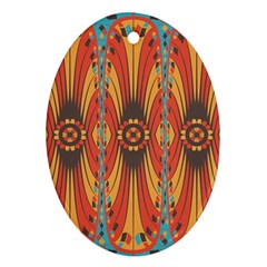Geometric Extravaganza Pattern Oval Ornament (two Sides) by linceazul