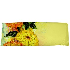 Background Flowers Yellow Bright Body Pillow Case Dakimakura (two Sides) by Nexatart