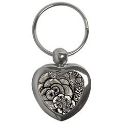 Background Abstract Beige Black Key Chains (heart) 