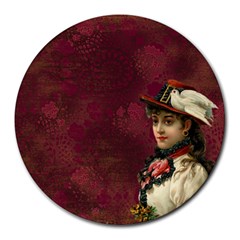 Vintage Edwardian Scrapbook Round Mousepads by Nexatart