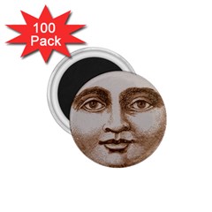Moon Face Vintage Design Sepia 1 75  Magnets (100 Pack) 