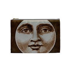 Moon Face Vintage Design Sepia Cosmetic Bag (medium)  by Nexatart