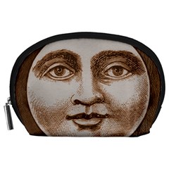 Moon Face Vintage Design Sepia Accessory Pouches (large) 