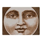 Moon Face Vintage Design Sepia Double Sided Flano Blanket (Mini)  35 x27  Blanket Back