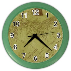 Vintage Map Background Paper Color Wall Clocks by Nexatart