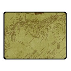 Vintage Map Background Paper Double Sided Fleece Blanket (Small) 