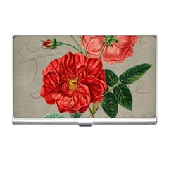 Flower Floral Background Red Rose Business Card Holders by Nexatart