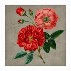 Flower Floral Background Red Rose Medium Glasses Cloth by Nexatart