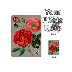 Flower Floral Background Red Rose Playing Cards 54 (mini)  by Nexatart