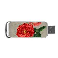 Flower Floral Background Red Rose Portable Usb Flash (one Side)